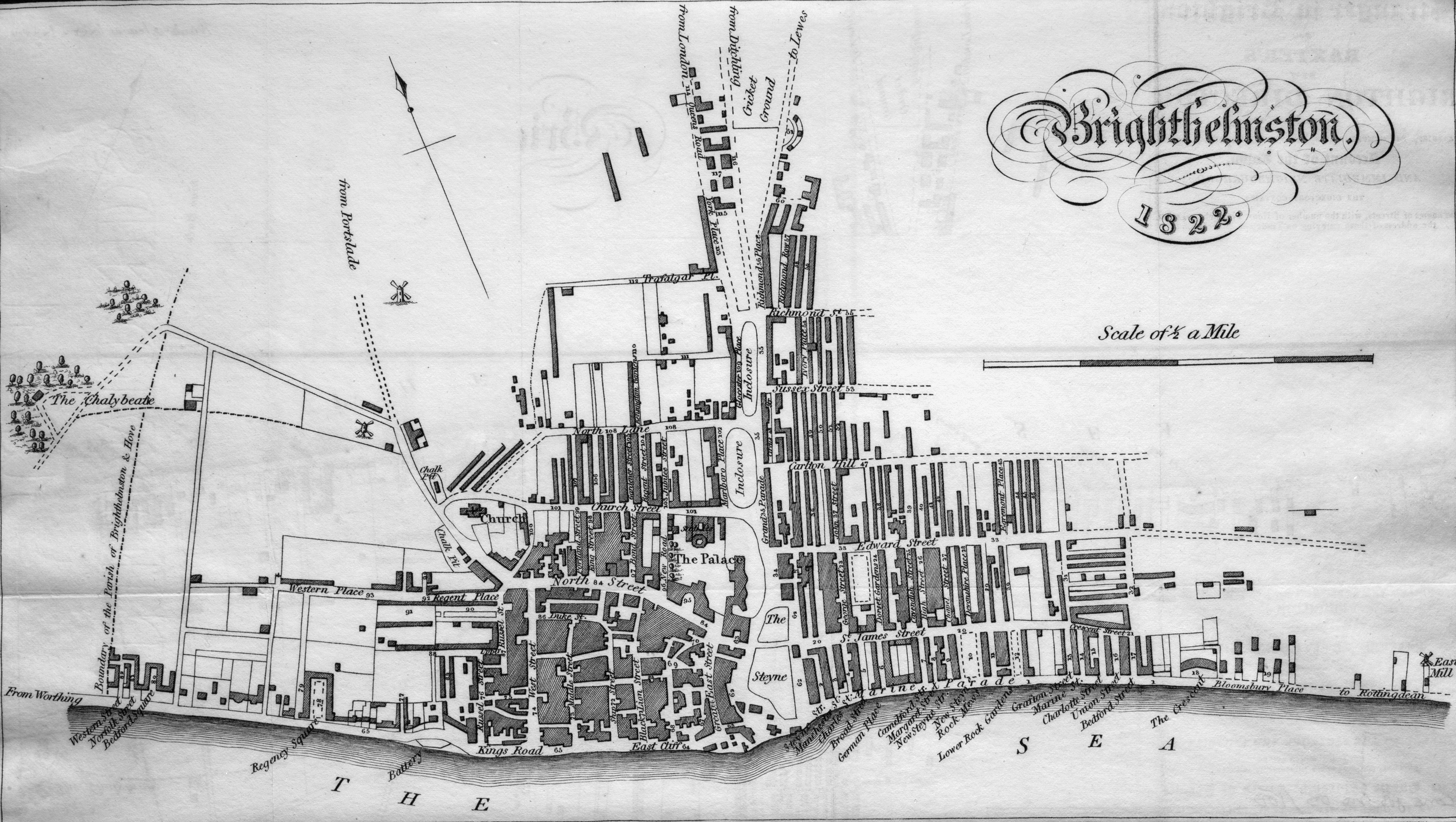 Brighton maps Baxter 1822